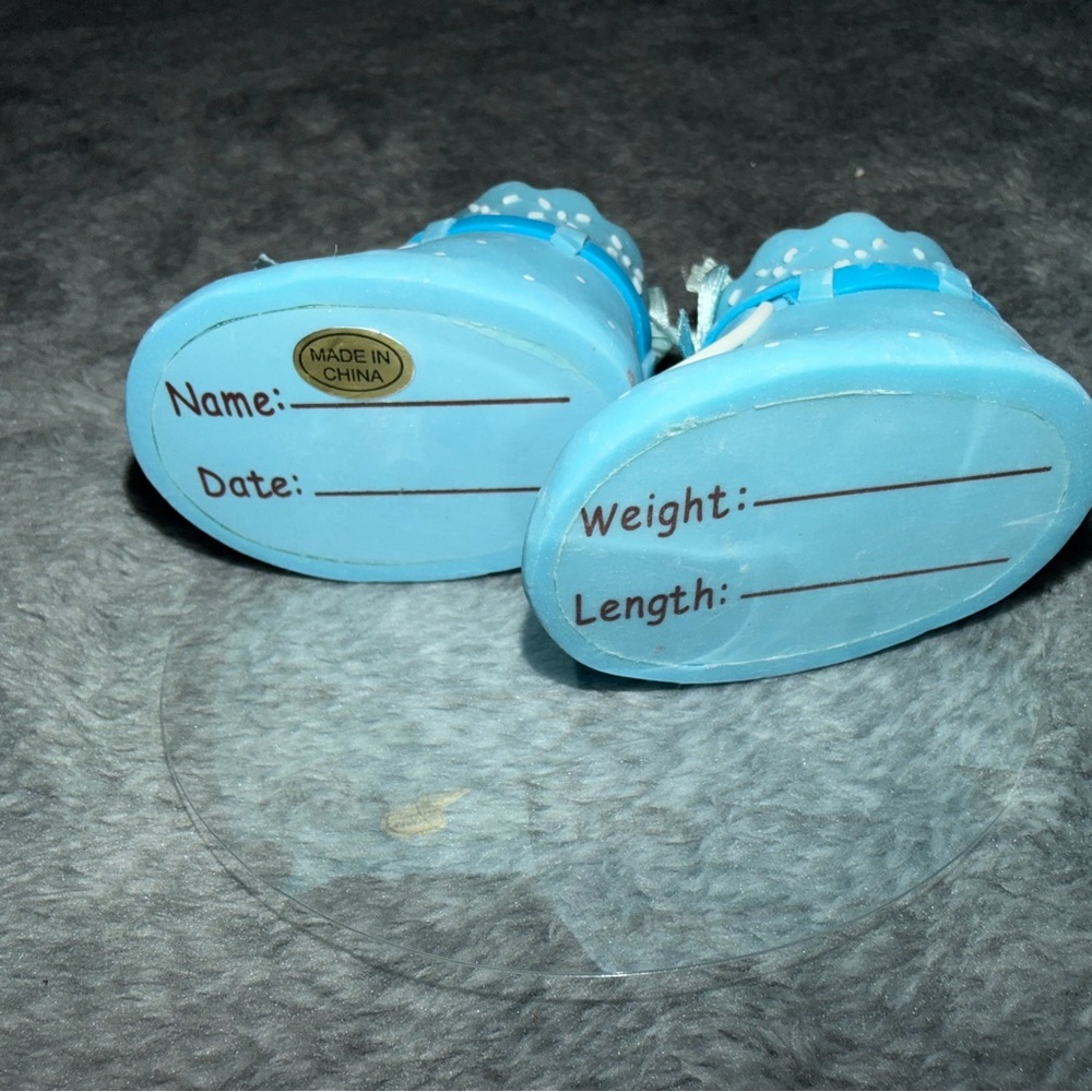 DecoPac Blue Booties Shoes Decoset Gender Reveal Boy Shower Party Cake Topper - Picture 5 of 10